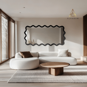 ro rectangular mirror with wavy mdf frame Aquarelle Marella the legend of the house