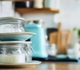 This old upturned saucer keeps my pots protected from humidity